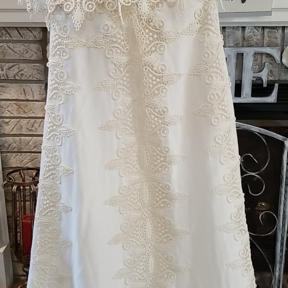 Vintage Shantung Wedding Dress w/ Bustle, size S - Picture 14 of 16